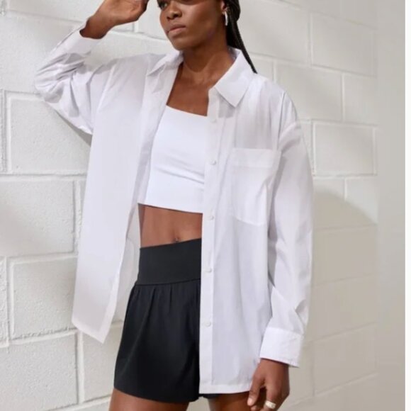 Abercrombie & Fitch Tops - NWT YPB White Nylon Windbreaker Shirt Size L